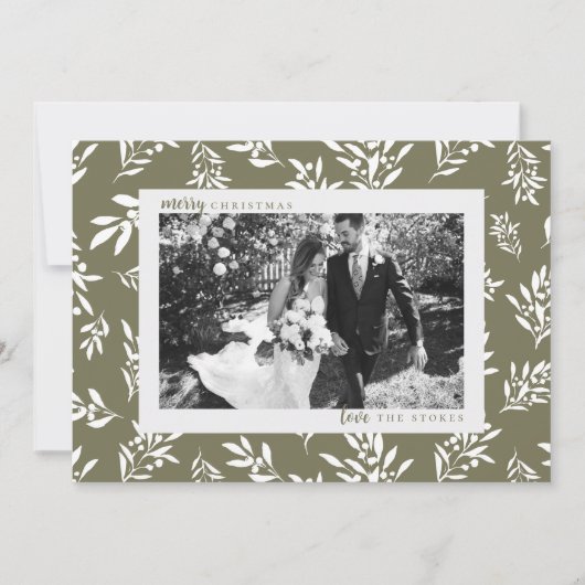 Eenvoudig groen vakantie kerst Kaart (Voorkant)
