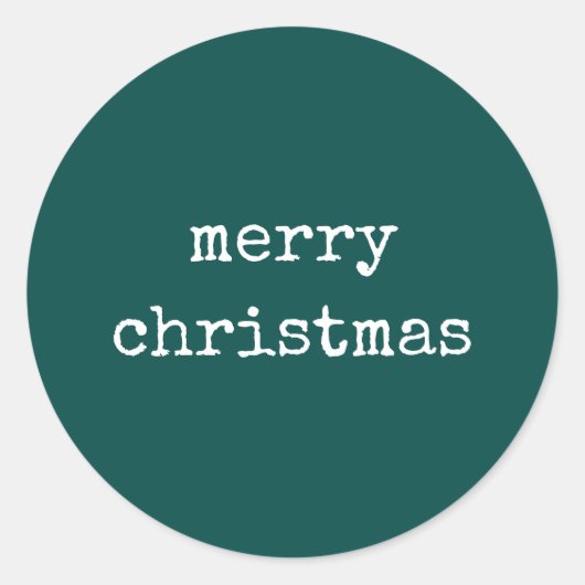 Eenvoudig groen vrolijk kerstfeest ronde sticker (Voorkant)