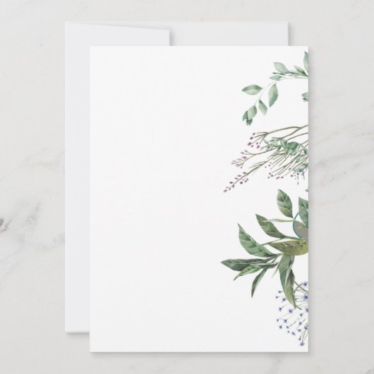 Eenvoudig groen weduwschap sparen de Datum Save The Date (Achterkant)