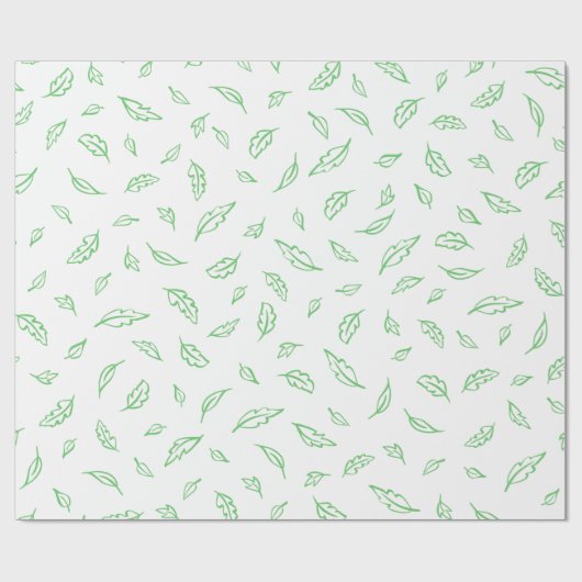 Eenvoudig groen white leaf texture wrapping papier (Vlak)