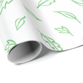 Eenvoudig groen white leaf texture wrapping papier (Rol Hoek)