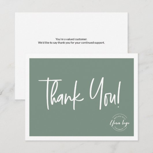 Eenvoudig groen wit bedrijf Logo Social Bedankt (Voorkant / Achterkant)