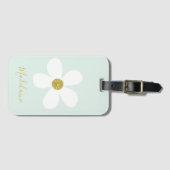 Eenvoudig groen wit dagverblijf voor persoonlijk g bagagelabel (Voorkant (horizontaal))