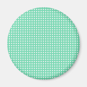 Eenvoudig groen wit geometrisch patroon magneet