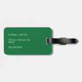 Eenvoudig Groen Wit Lijn Vet Monogram Bagagelabel (Achterkant horizontaal)