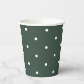 Eenvoudig groen & wit polka dot patroonpatroon Bab Papieren Bekers (Links)