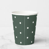 Eenvoudig groen & wit polka dot patroonpatroon Bab Papieren Bekers (Rechts)