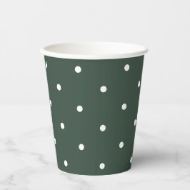 Eenvoudig groen & wit polka dot patroonpatroon Bab Papieren Bekers