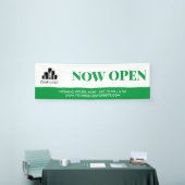 Eenvoudig Groen Wit Uw Logo nu open Spandoek (Beurs)