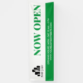 Eenvoudig Groen Wit Uw Logo nu open Spandoek (Verticaal)