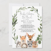Eenvoudig groen Woodland Baby shower per post Kaart (Voorkant)
