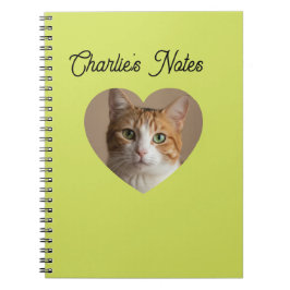 Eenvoudig groene huisdier kat hart frame terug naa notitieboek