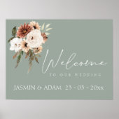 Eenvoudig Groene Perzische Welkomstteken Berichten Poster (Voorkant)