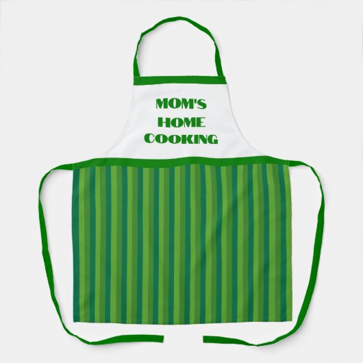 Eenvoudig Groene Stripe Schort voor thuiskoken van (Voorkant)