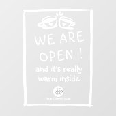 Eenvoudig groot koffiewinkelbord met logo raamsticker (Vel)