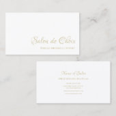 Eenvoudig haar en schoonheidssalon Elegant Gold Sc Visitekaartje (Voorkant / Achterkant)