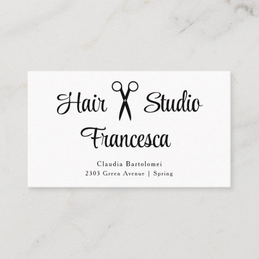 Eenvoudig haar salonschaar Visitekaartje (Voorkant)
