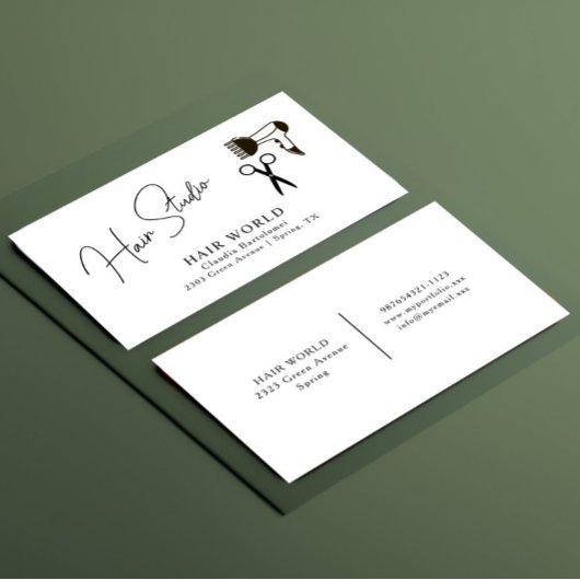 Eenvoudig haar salonschaar Visitekaartje