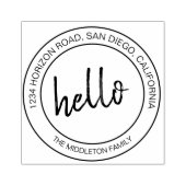 Eenvoudig Hallo bericht Moderne familie Rubberstempel (Afrduk)