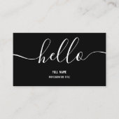 Eenvoudig Hallo minimalistisch zwart-wit Visitekaartje (Voorkant)