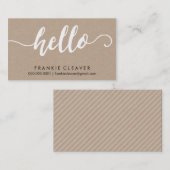 EENVOUDIG HALLO SCRIPT handgetekende kraft wit Visitekaartje (Voorkant / Achterkant)