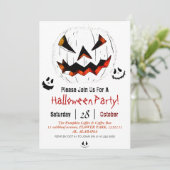 Eenvoudig Halloween jack-o-lantern pompoen gezicht Kaart (Staand voorkant)