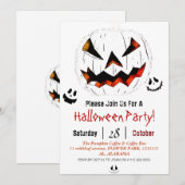 Eenvoudig Halloween jack-o-lantern pompoen gezicht Kaart (Voorkant / Achterkant)