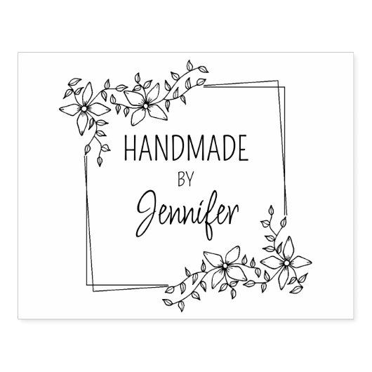 Eenvoudig handgemaakt, Bloemen Business Rubberstempel (Afrduk)