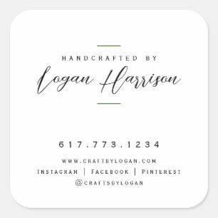 Eenvoudig handgemaakt door gepersonaliseerd vierkante sticker