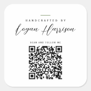Eenvoudig handgemaakt door gepersonaliseerde QR-co Vierkante Sticker