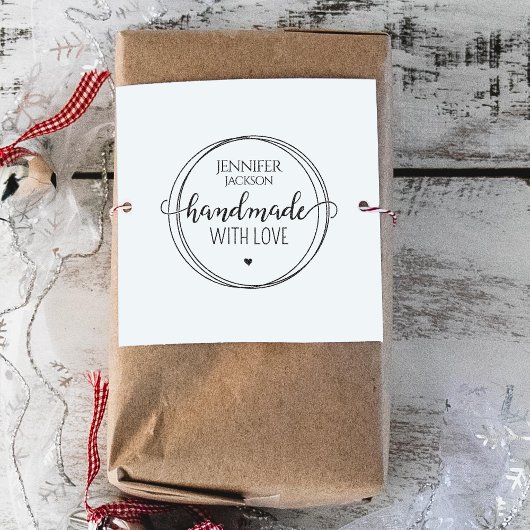 Eenvoudig handgemaakt met liefdesring rubberstempel