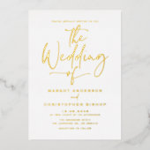 Eenvoudig handgeschakelde kalligrafie bruiloft folie uitnodiging (Voorkant)