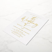 Eenvoudig handgeschakelde kalligrafie bruiloft folie uitnodiging (Gedraaid)