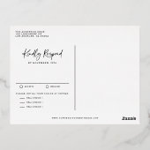 Eenvoudig handgeschakelde kalligrafie bruiloft folie uitnodiging briefkaart (Achterkant)