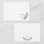 Eenvoudig handgeschilderd lavendel blad dank u notitiekaartje (Voorkant / Achterkant)