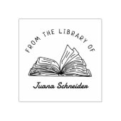 Eenvoudig handgeschreven aangepast naam bibliothee rubberstempel (Afrduk)