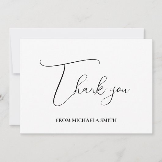 Eenvoudig handgeschreven Afstuderen voor scripttyp Bedankkaart (Voorkant)