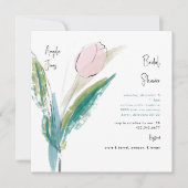 Eenvoudig handgeschreven Blauwgroen script & roze Kaart (Voorkant)