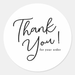 Eenvoudig Handgeschreven Dank Je Wel Klein Bedrijf Ronde Sticker