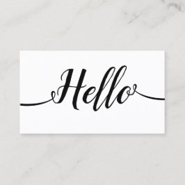 Eenvoudig handgeschreven Hallo van het Manuscript Visitekaartje