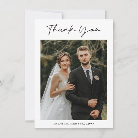 Eenvoudig handgeschreven handgeschreven handschrif bedankkaart (Voorkant)