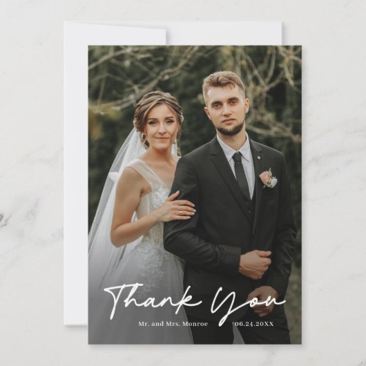 Eenvoudig handgeschreven handgeschreven handschrif bedankkaart (Voorkant)