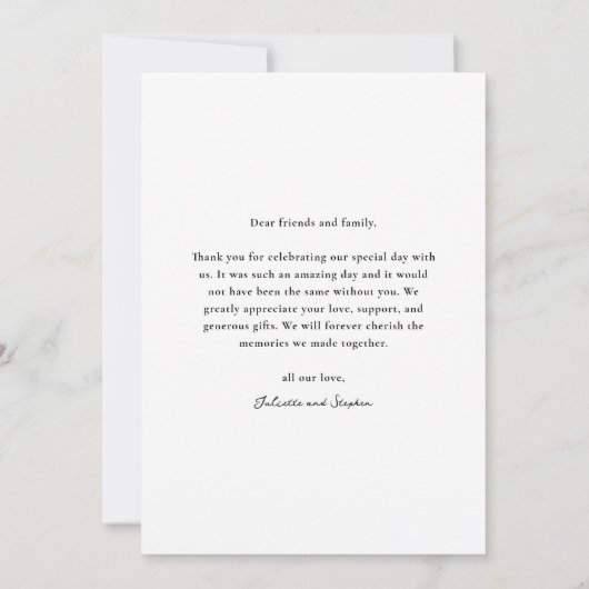 Eenvoudig handgeschreven handgeschreven handschrif bedankkaart (Achterkant)