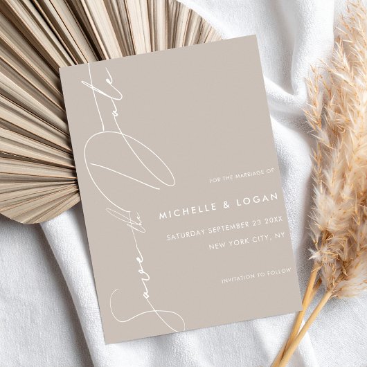 Eenvoudig handgeschreven handgeschreven script save the date