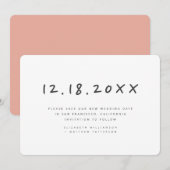 Eenvoudig handgeschreven herchedule bruiloft save the date (Voorkant / Achterkant)