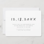 Eenvoudig handgeschreven herchedule bruiloft save the date (Voorkant)