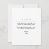 Eenvoudig handgeschreven modern foto Afstuderen Bedankkaart (Achterkant)