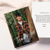 Eenvoudig handgeschreven modern foto Afstuderen Bedankkaart