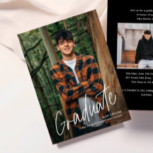 Eenvoudig handgeschreven modern foto Afstuderen