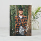 Eenvoudig handgeschreven modern foto Afstuderen Kaart (Staand voorkant)